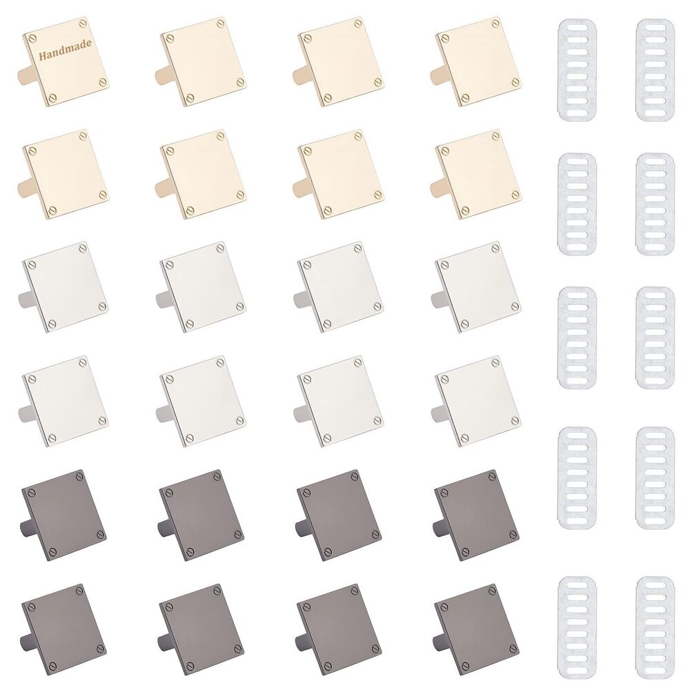 5588 24pcs Metal Blank Stamping Tags, 3 Colors Alloy Rectangle Blank Name
